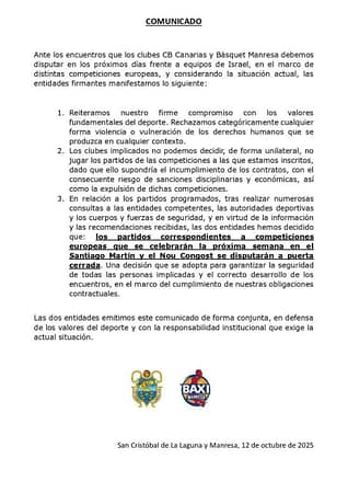 Baxi Manresa y La Laguna Tenerife jugarán sin público contra Israel IMG 20251012 WA0043