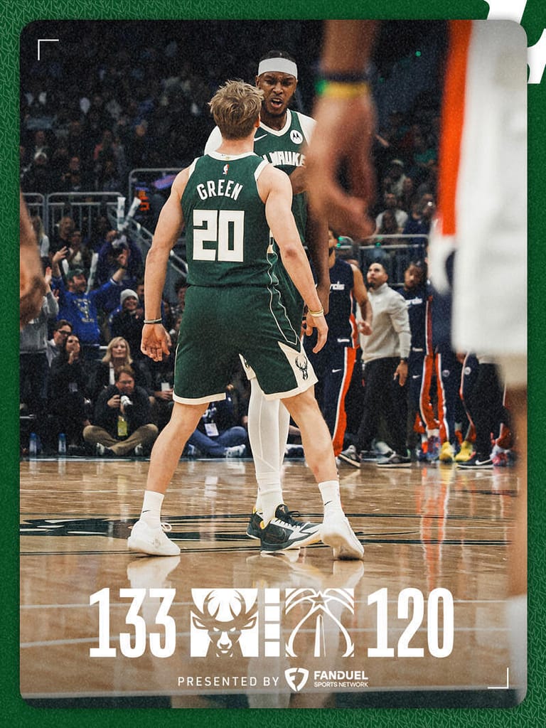 Debut impresionante de los Bucks con Giannis dominante Bucks Wizards