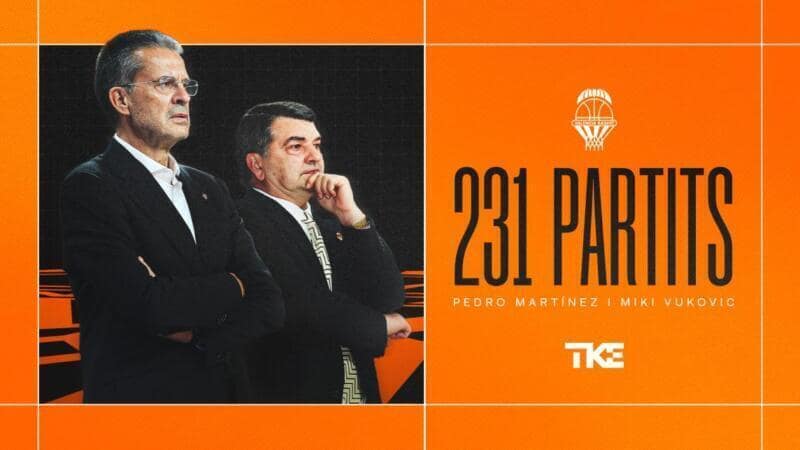 Pedro Martínez y Miki Vukovic, récord de partidos como entrenadores de Valencia Basket Pedro Martinez